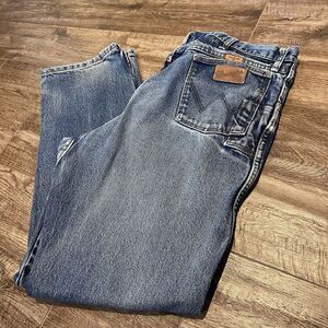 Wrangler FR Jeans Mens 38x33 Blue Relaxed Fit Flame Resistant Workwear 31MWZ